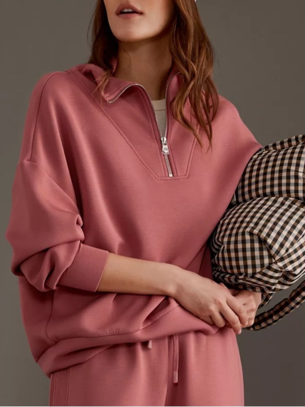 Varley Hawley Half Zip Women’s Sweatshirt In Terracotta Mauve Small S - Picture 3 of 12